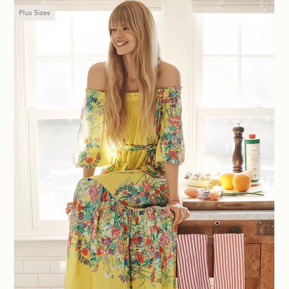Anthropologie Eliora Off Shoulder Floral Dress